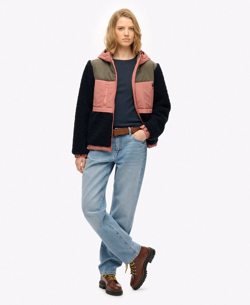 Fleece Sherpa-jas met capuchon