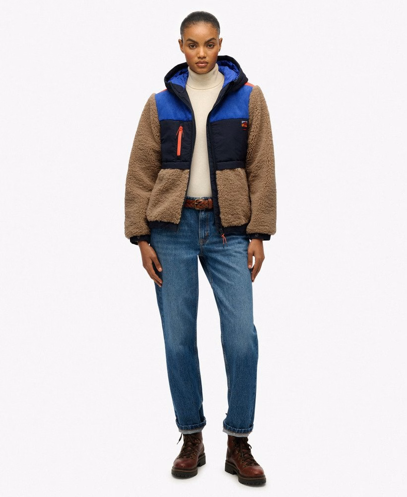 Fleece Sherpa-jas met capuchon