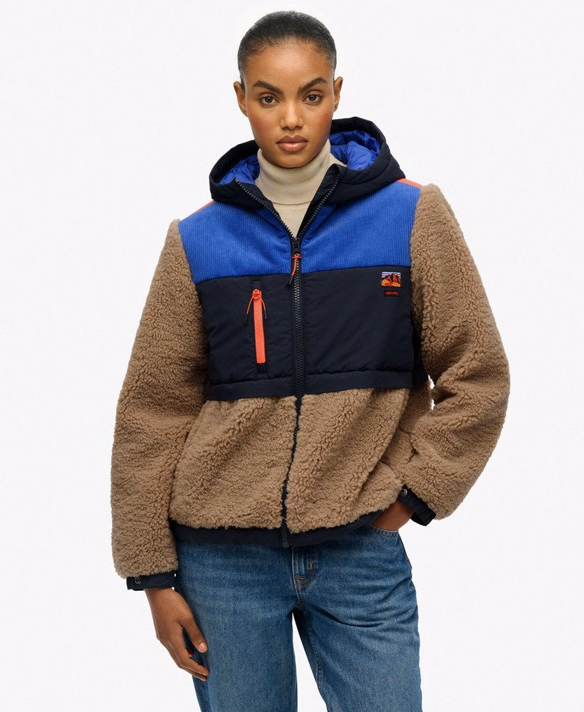 Fleece Sherpa-jas met capuchon