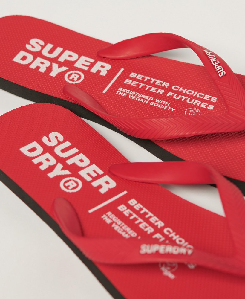 studios flip flops in risk red