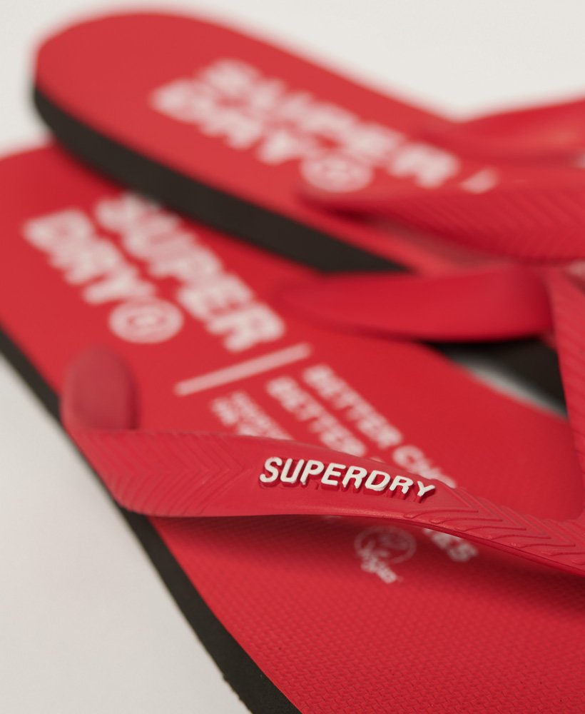 studios flip flops in risk red