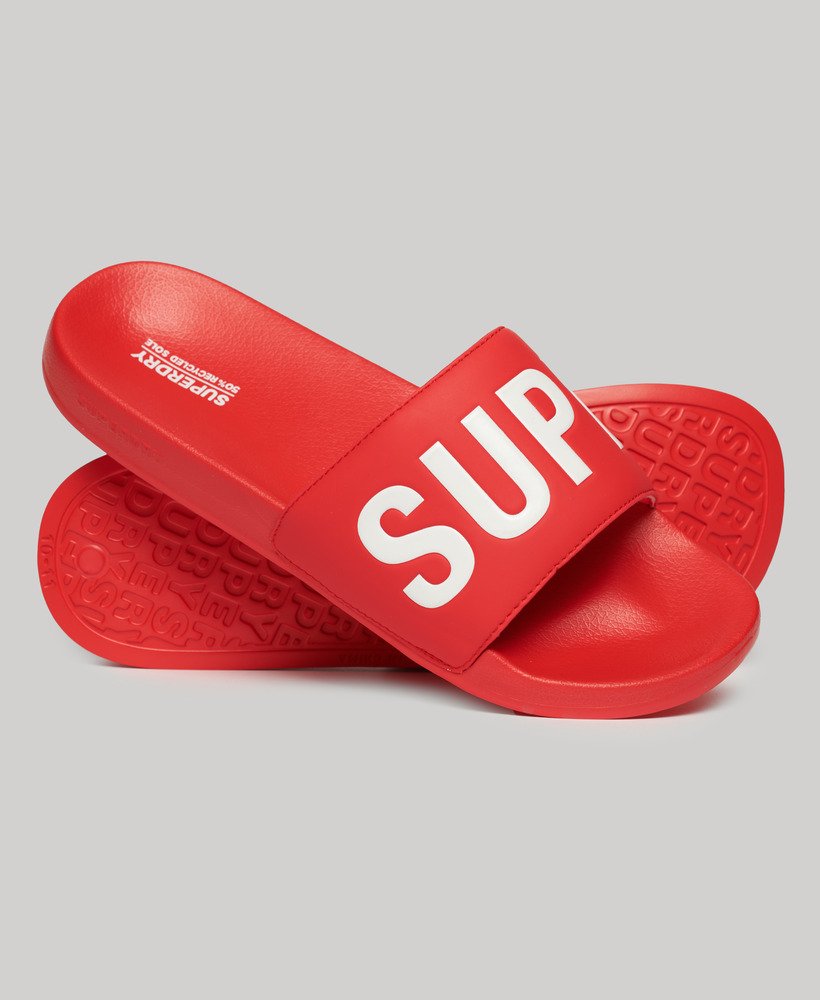 vegan core pool sliders in appelroodoptic