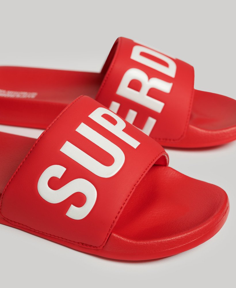 vegan core pool sliders in appelroodoptic