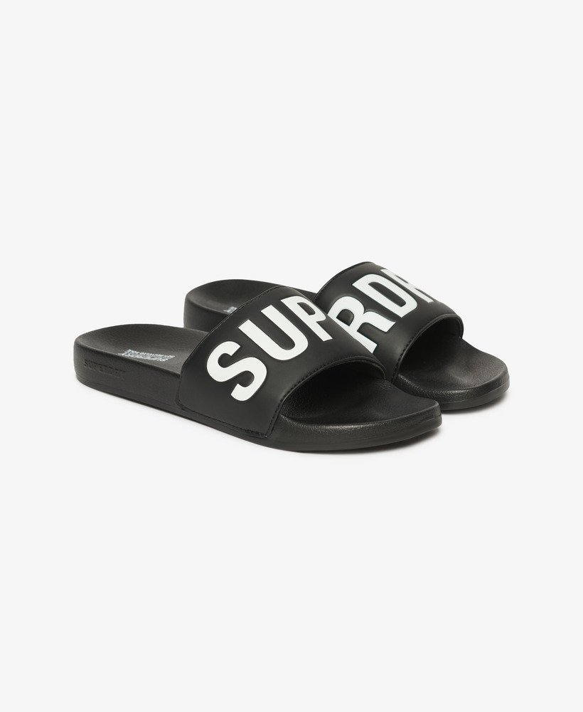 vegan core zwembadslippers in zwartwit
