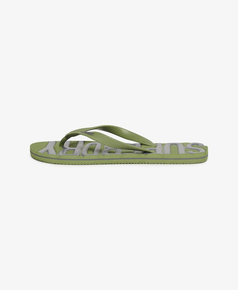 vintage veganistische teenslippers in olijfgroenkhaki