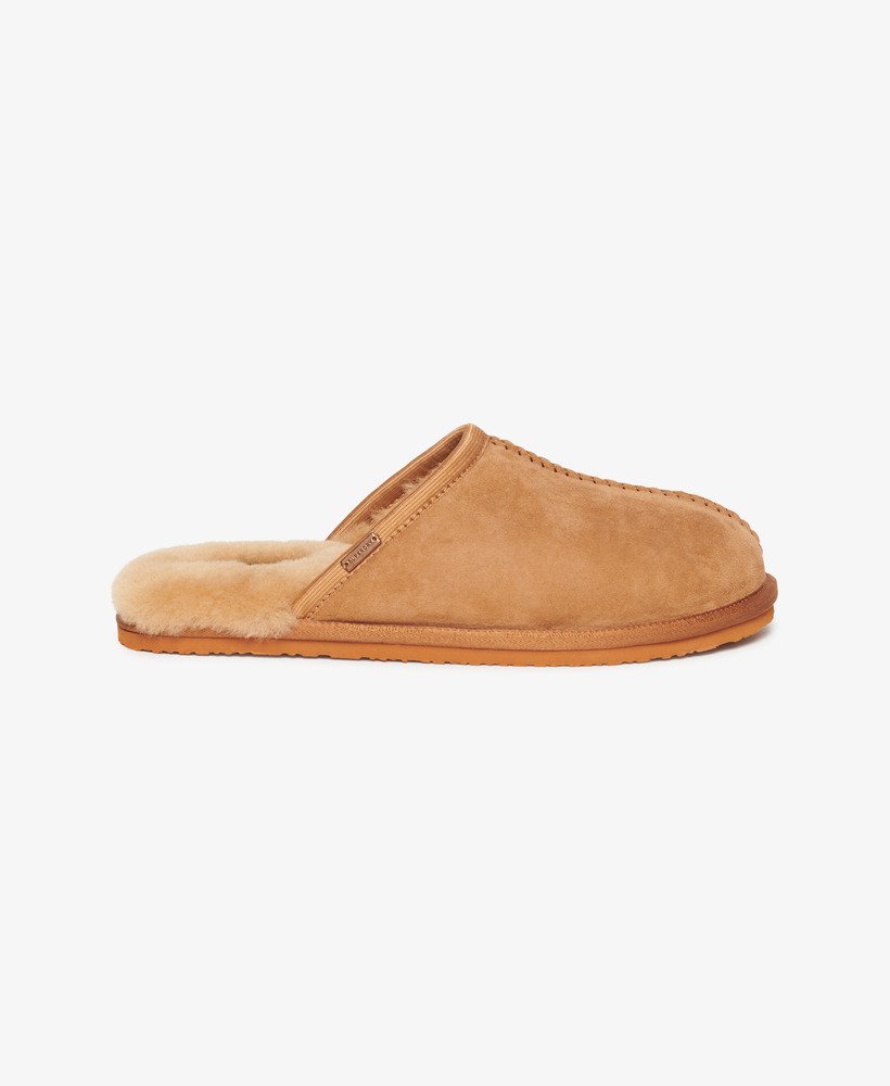 suède muiltjes in de kleur tan