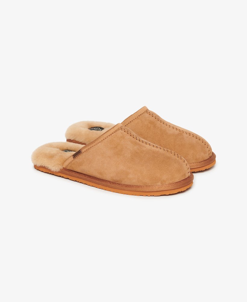 suède muiltjes in de kleur tan