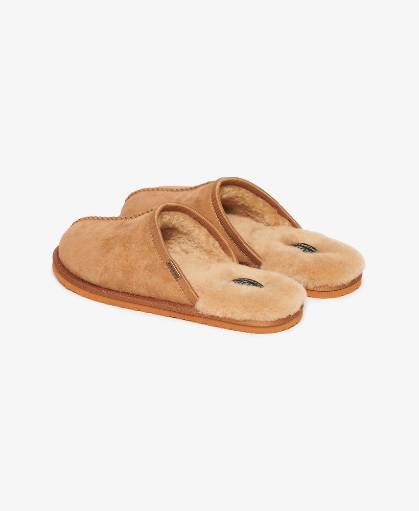 suède muiltjes in de kleur tan