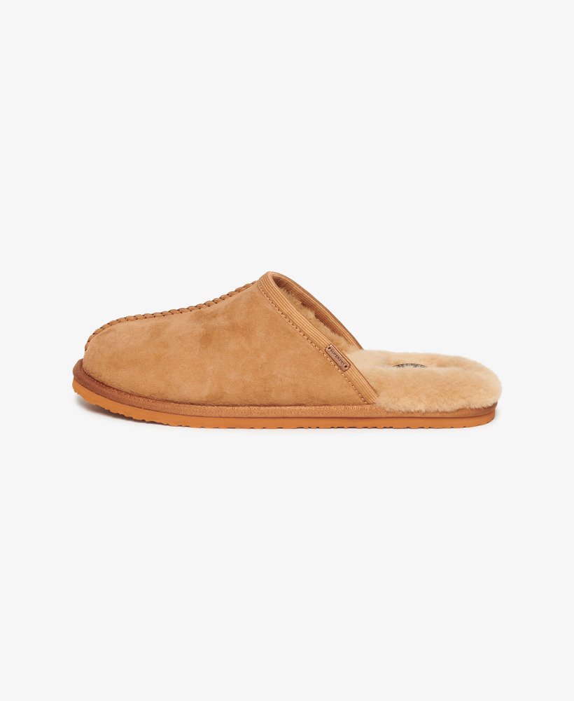 suède muiltjes in de kleur tan