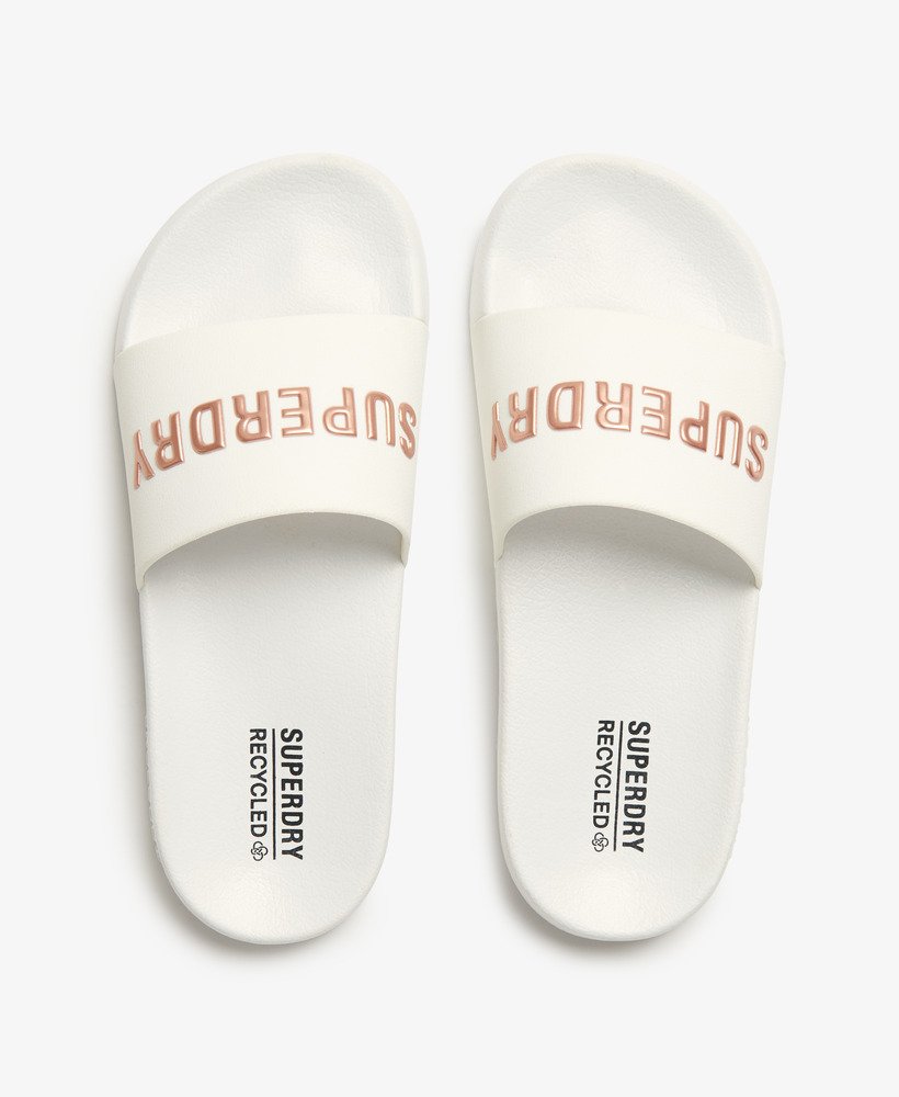 code logo zwembadslippers in optischmetallic roségoud.