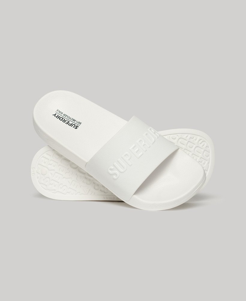 veganistische zwembadslippers met logo in opticoptic