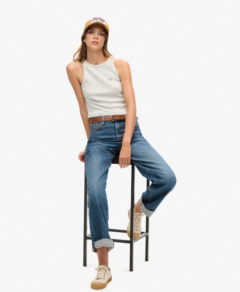 truckerpet met print in tabaksbruin van denim co.