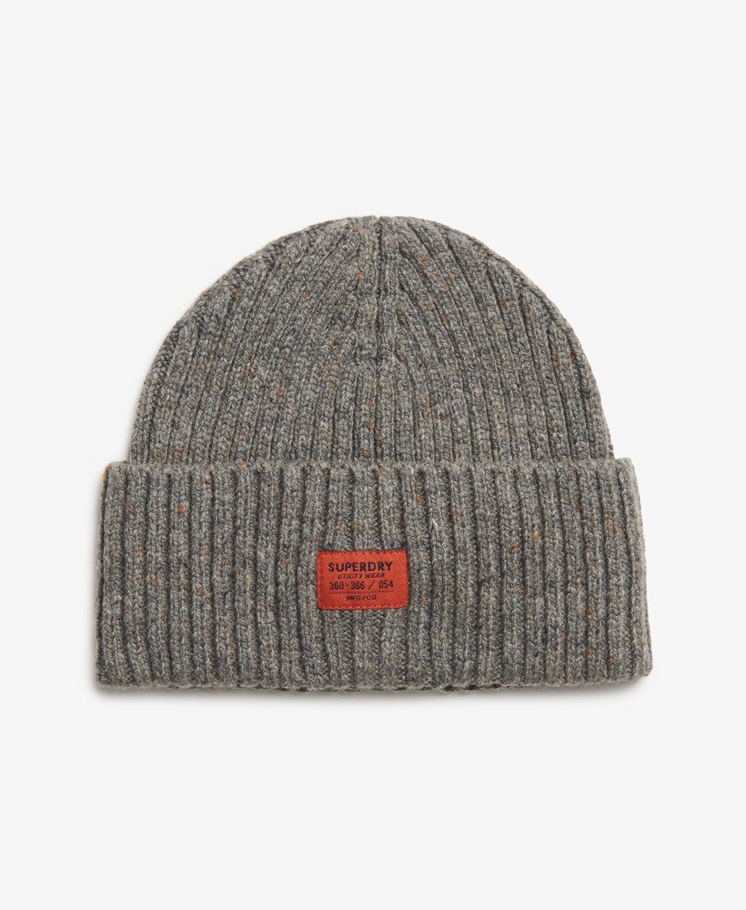 rkwear nep gebreide muts in rock grey nep