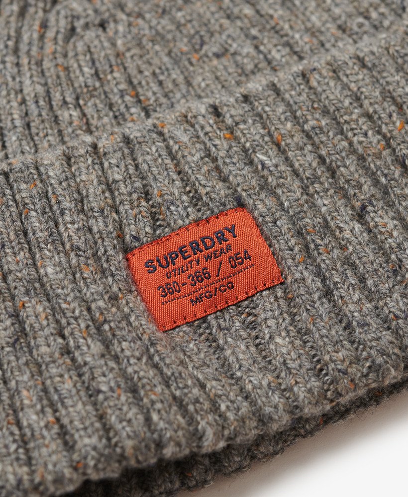 rkwear nep gebreide muts in rock grey nep