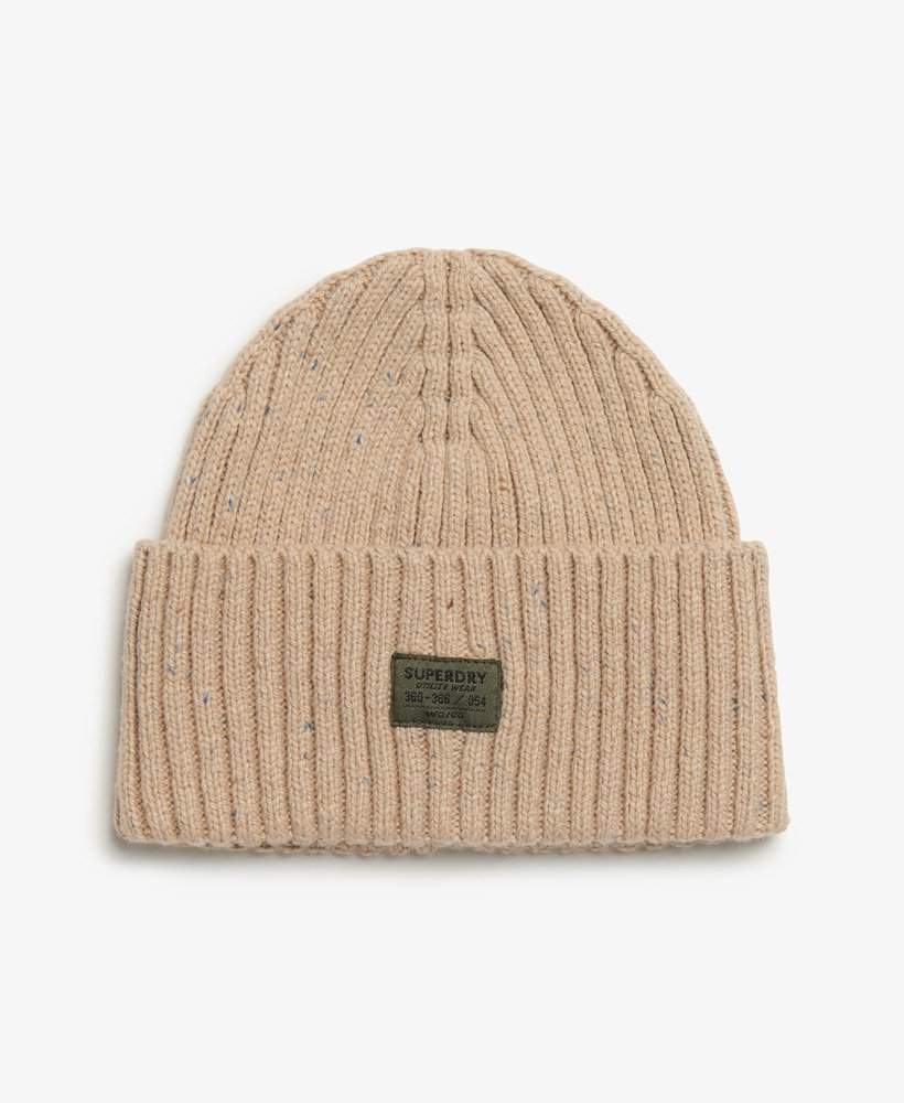 rkwear nep gebreide muts in steenbeige nep