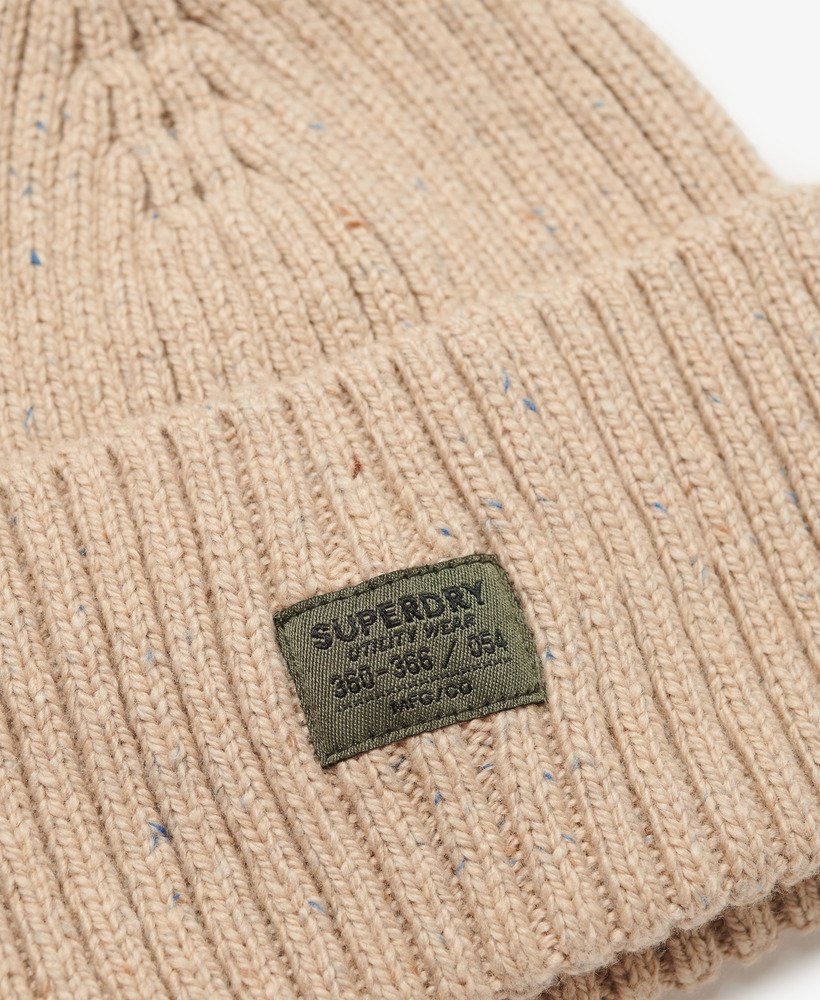 rkwear nep gebreide muts in steenbeige nep