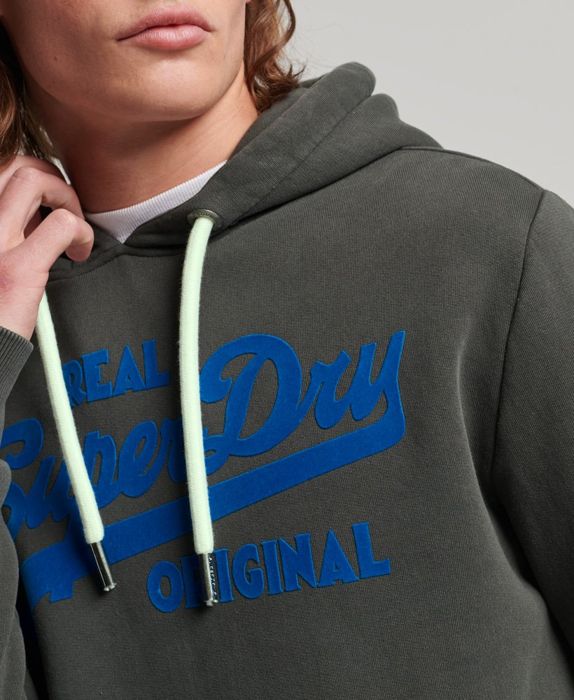 vintage logo neon hoodie in carbongrijs