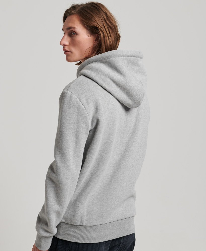 vintage logo neon zip hoodie in grey marl