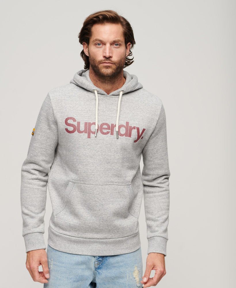 core logo classic hoodie in athletic grey marl