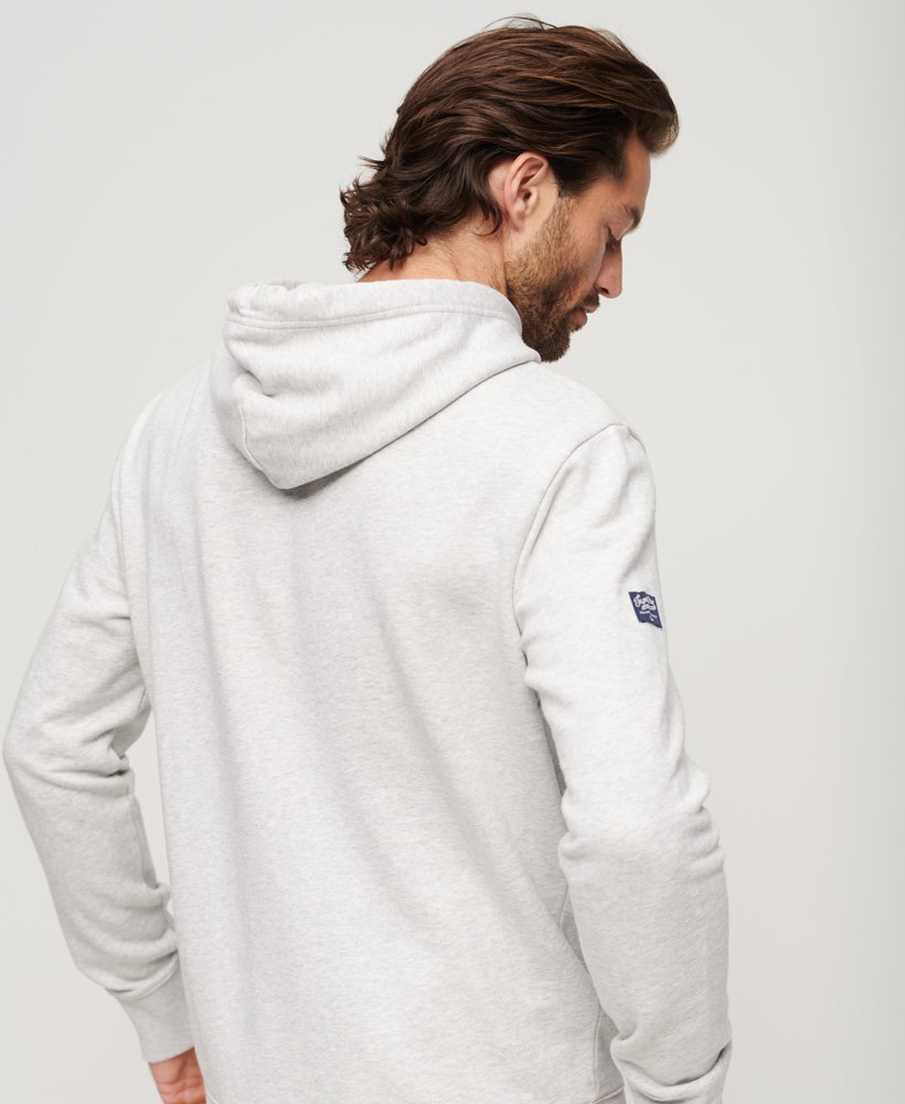 hoodie met logo in werkstijl in glacier grey marl.