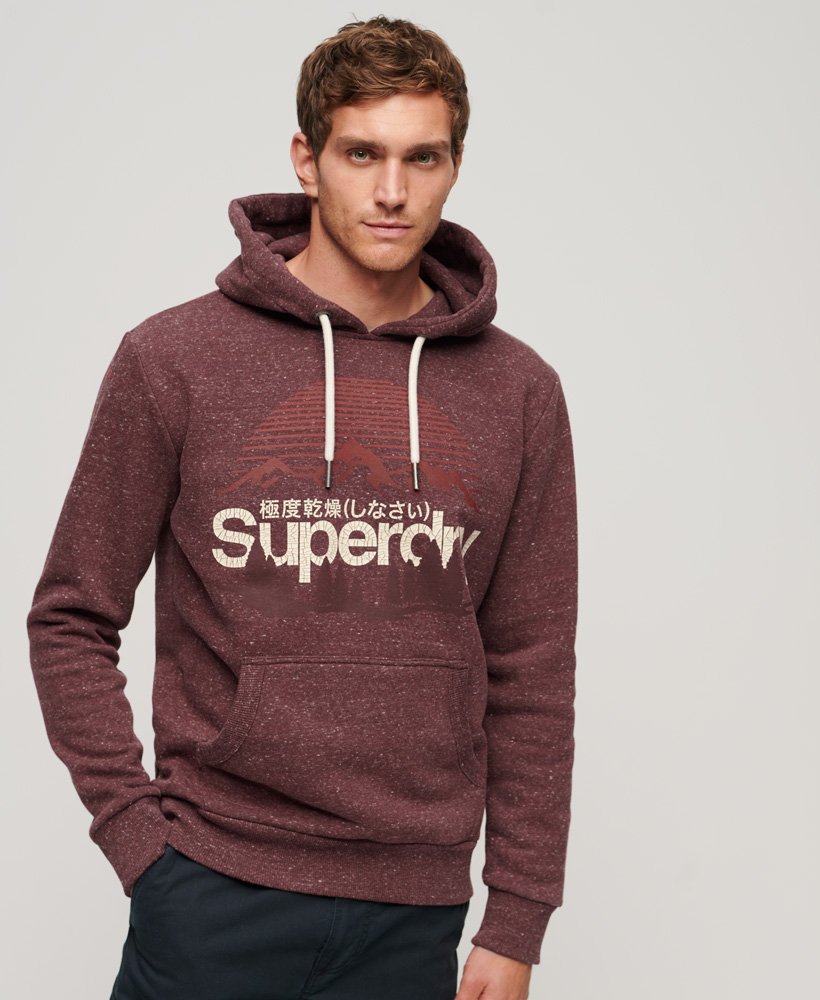 hoodie met great outdoors-logo in bordeauxrood.