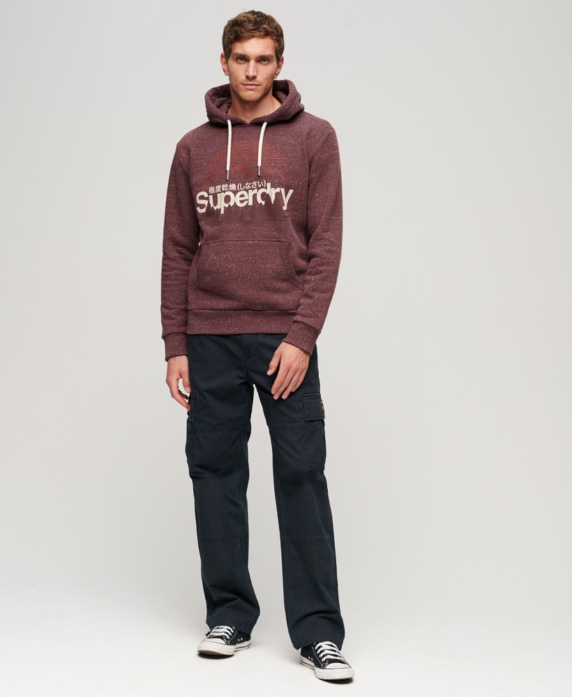 hoodie met great outdoors-logo in bordeauxrood.