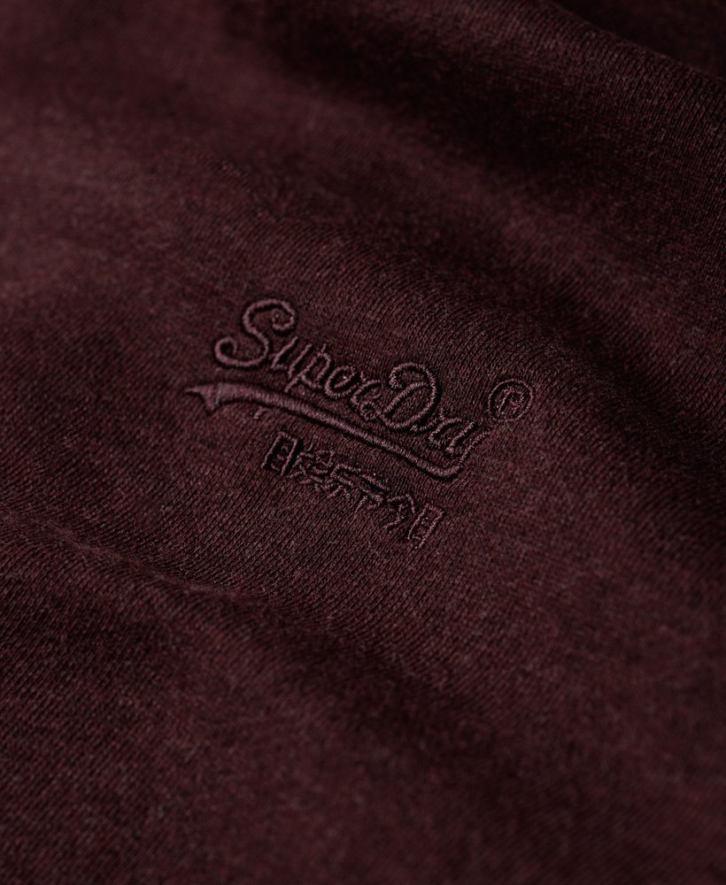 essential logo hoodie in track burgundy marl