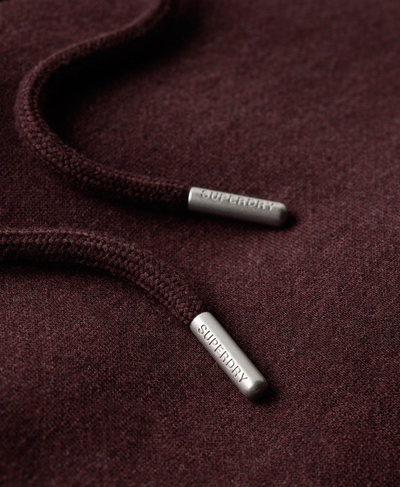 essential logo hoodie in track burgundy marl