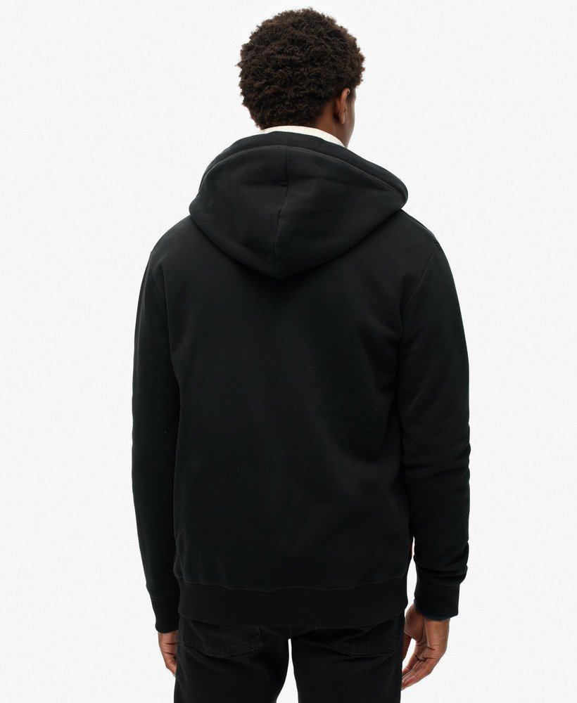 essential logo zip hoodie in zwart