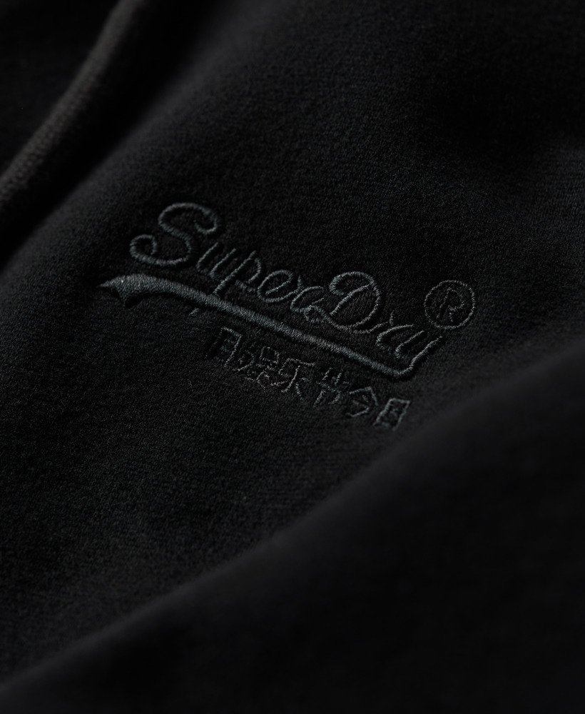 essential logo zip hoodie in zwart