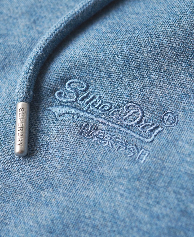 essential logo zip hoodie in bluestone blue marl