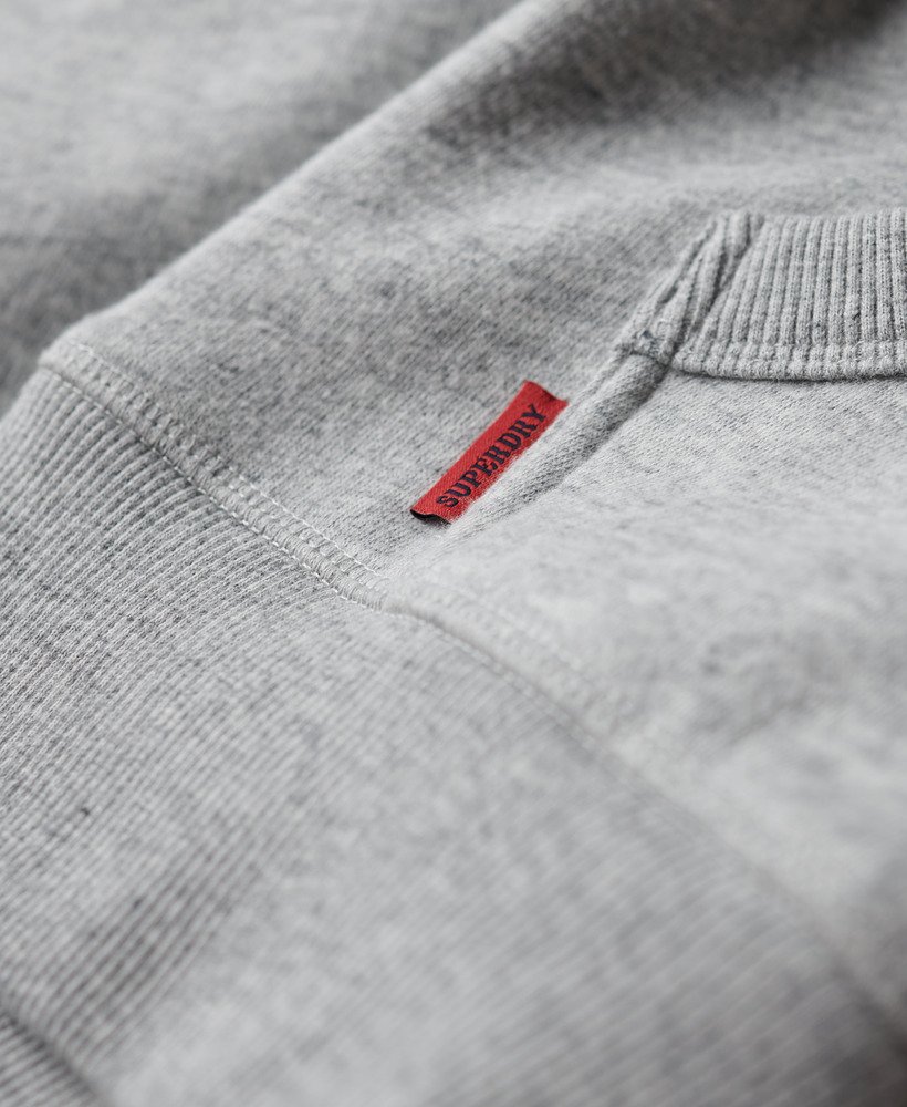 essentiële baseball hoodie met rits in sportief grijs gemêleerddonkerblauw gemêleerd