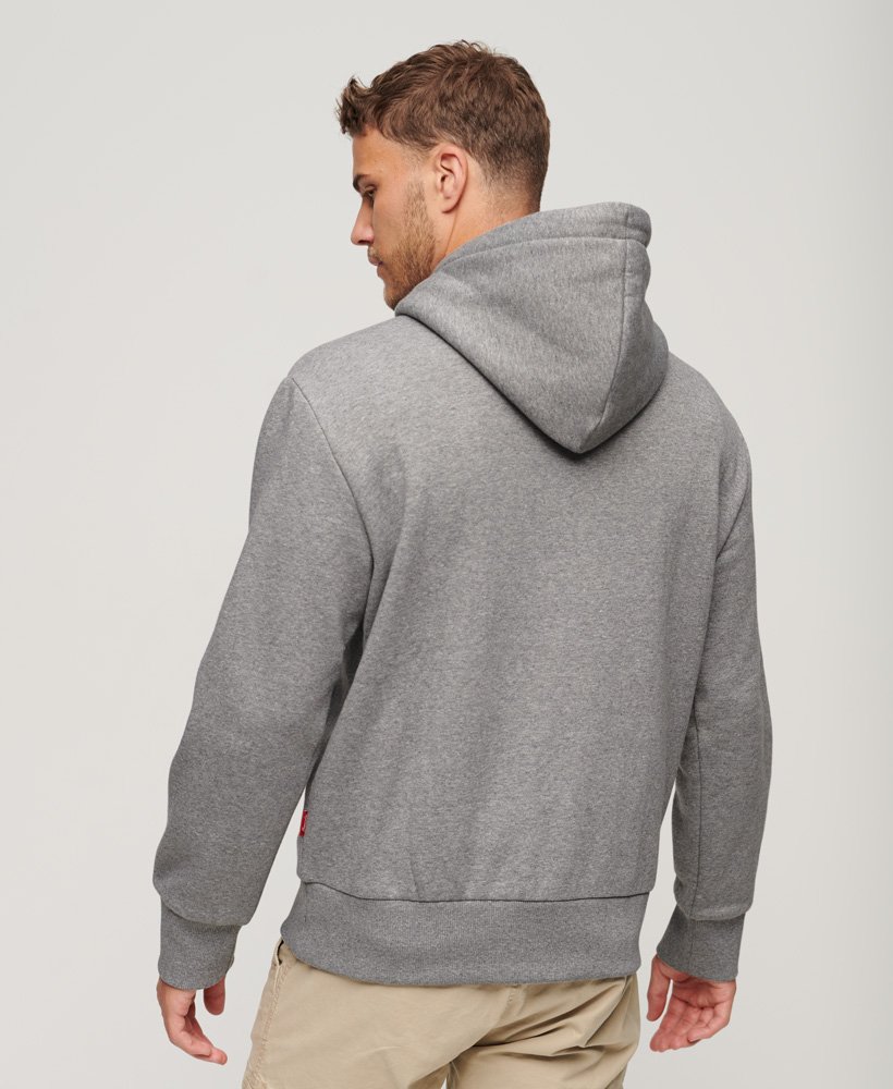 hoodie met reisansichtkaartprint in donkergrijs gemêleerd.