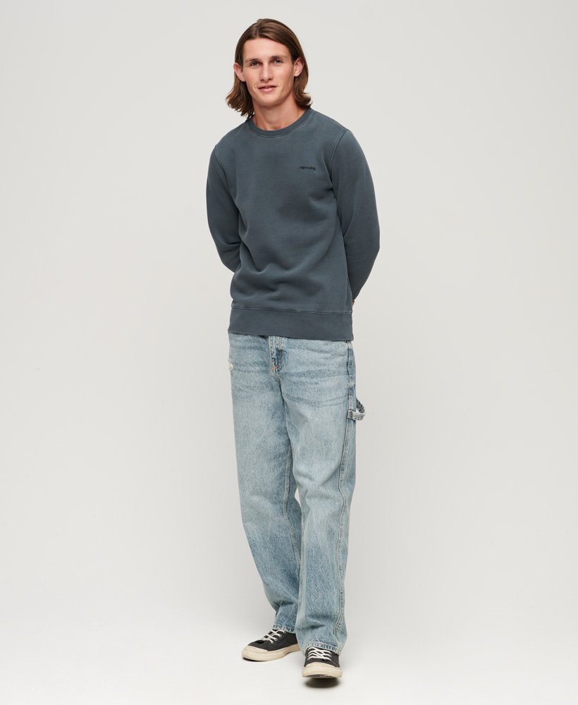 vintage gewassen sweatshirt in eclipse navy