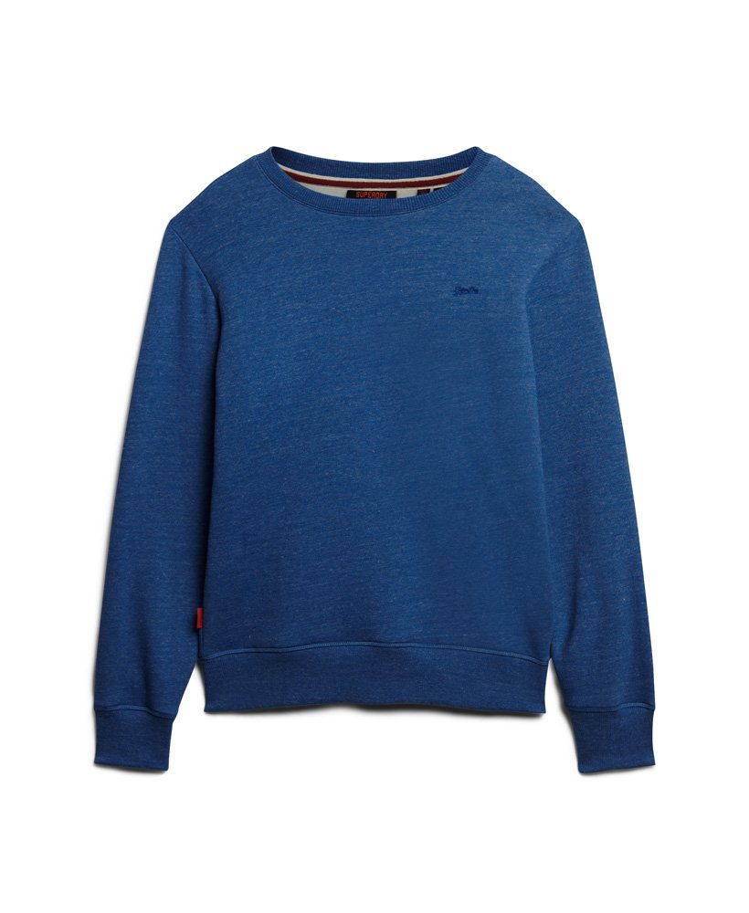 essential logo crew sweatshirt in midwest blue marl