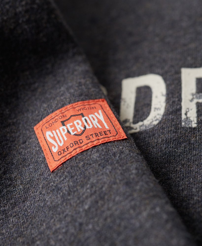 werkkledinglogo vintage crew sweatshirt in raven black marl