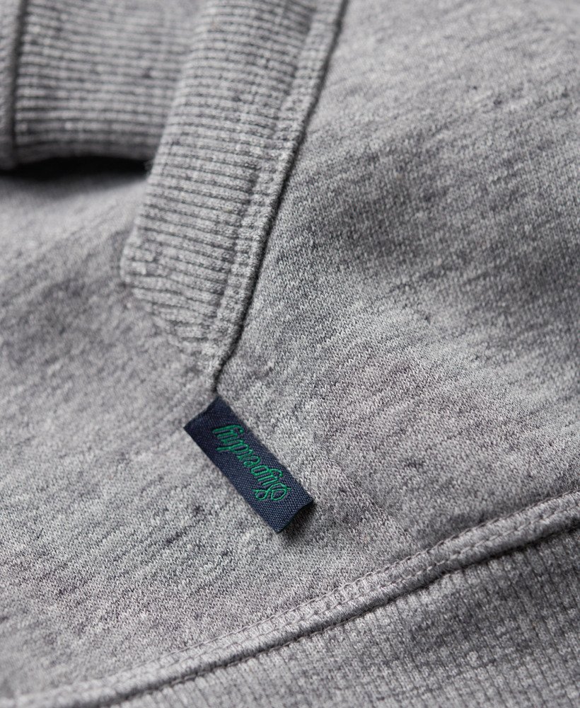 essential logo zip hoodie in donkergrijs gemêleerd