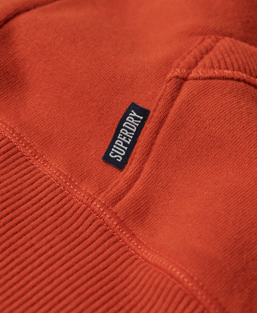 essential logo zip hoodie in denim co rust orange