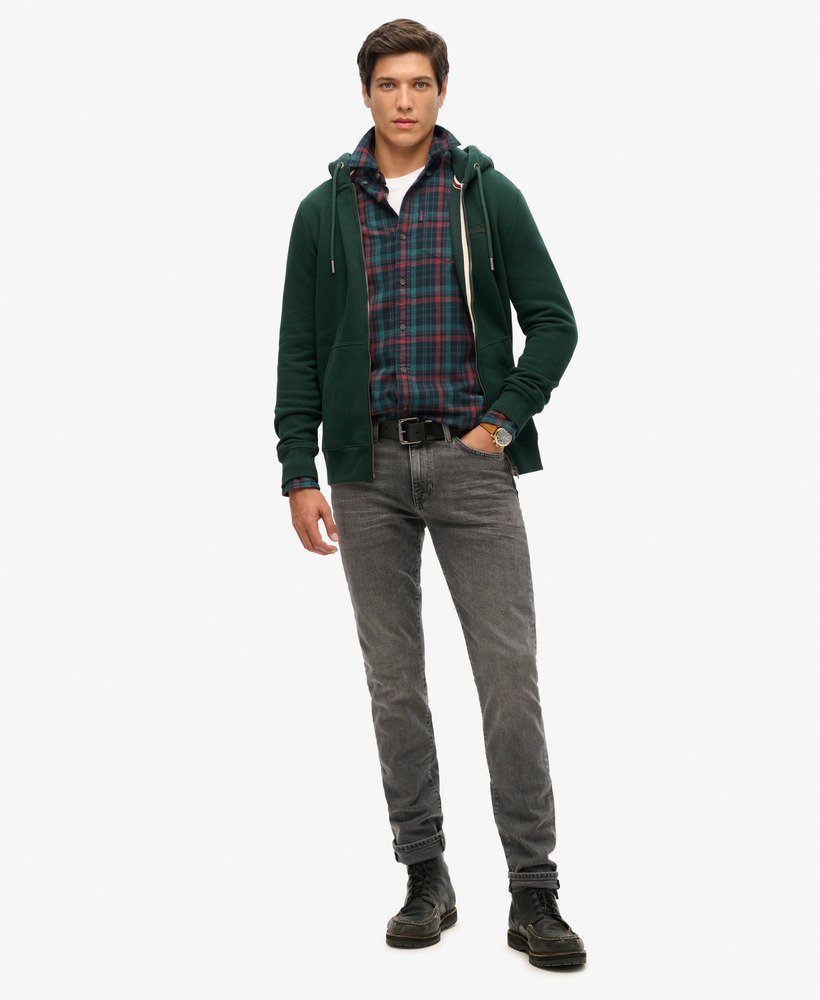 essential logo zip hoodie in bosgroen