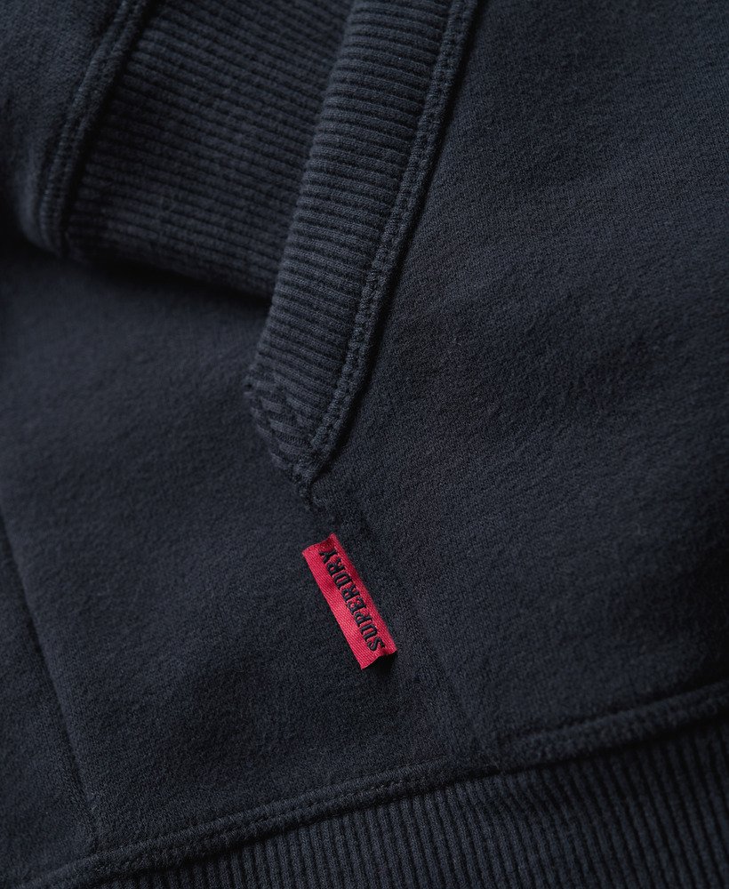 essential logo zip hoodie in eclipse navy