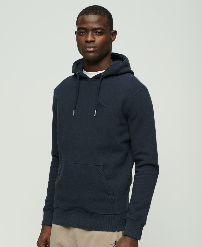 essential logo hoodie in eclipse navy