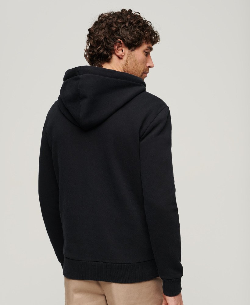 hoodie met core-logo en strepen in gitzwart