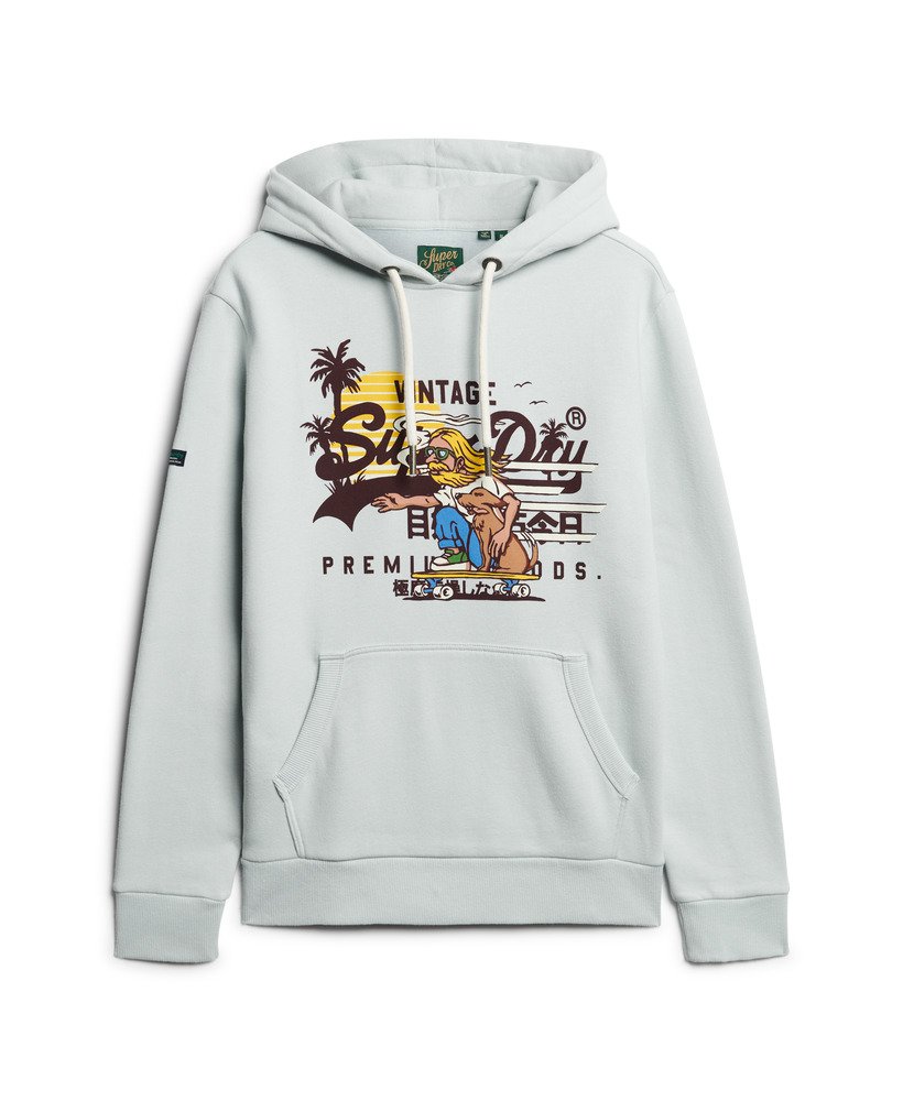 la graphic hoodie in zeezoutblauw