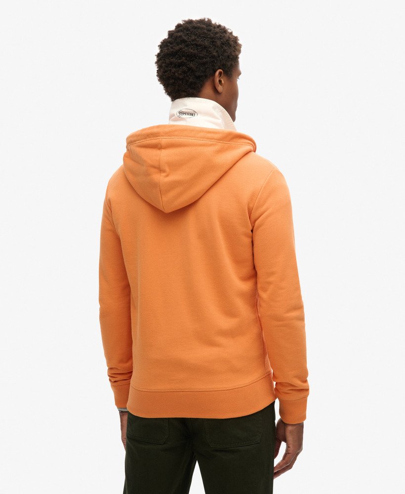 essential logo zip hoodie in mojave orange