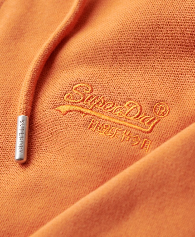 essential logo zip hoodie in mojave orange