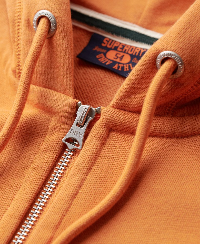 essential logo zip hoodie in mojave orange