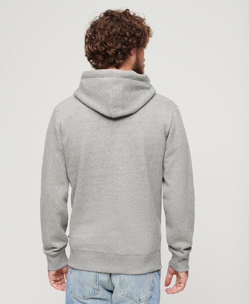 hoodie met reliëf vintage logo in lichtgrijs true grit
