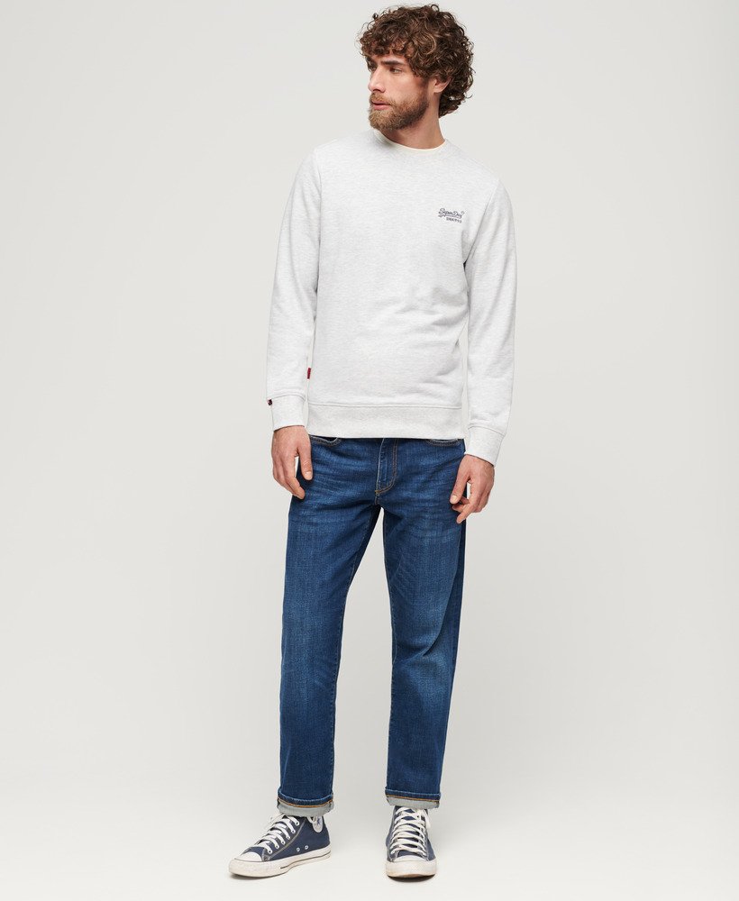 essential logo crew sweatshirt in glacier grey marl