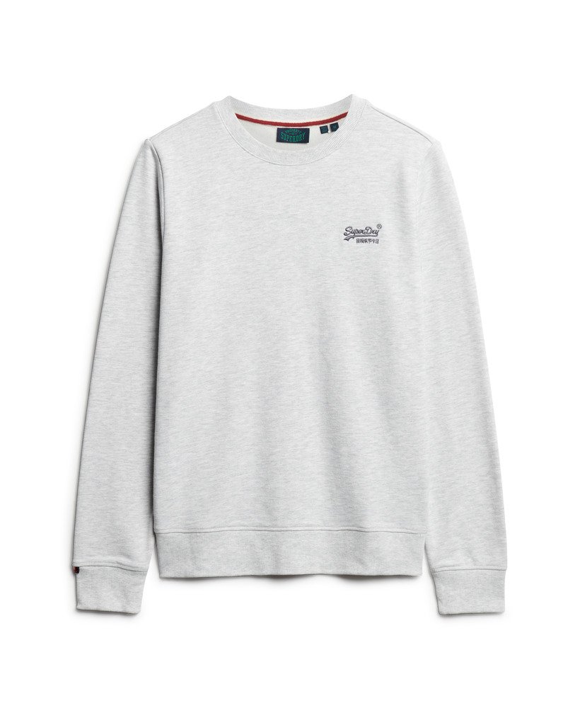 essential logo crew sweatshirt in glacier grey marl