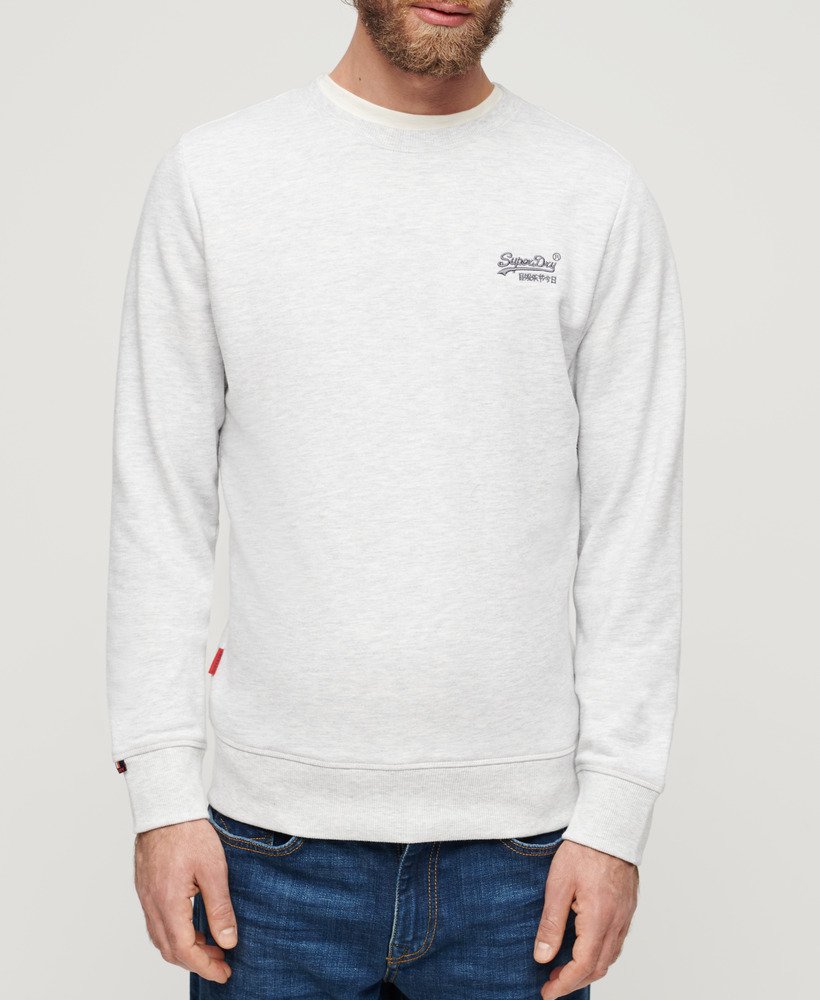 essential logo crew sweatshirt in glacier grey marl